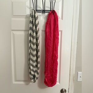 Chevron Gray and Solid Pink Scarves